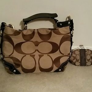 COACH handbag and change pouch